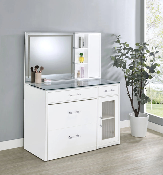 Flora Makeup Vanity Table with LED Mirror and Stool