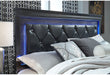 POMPEI METALLIC GREY KING BED WITH LED, DRESSER, MIRROR AND NIGHTSTAND - Home Furniture And More (Brentwood, MD)