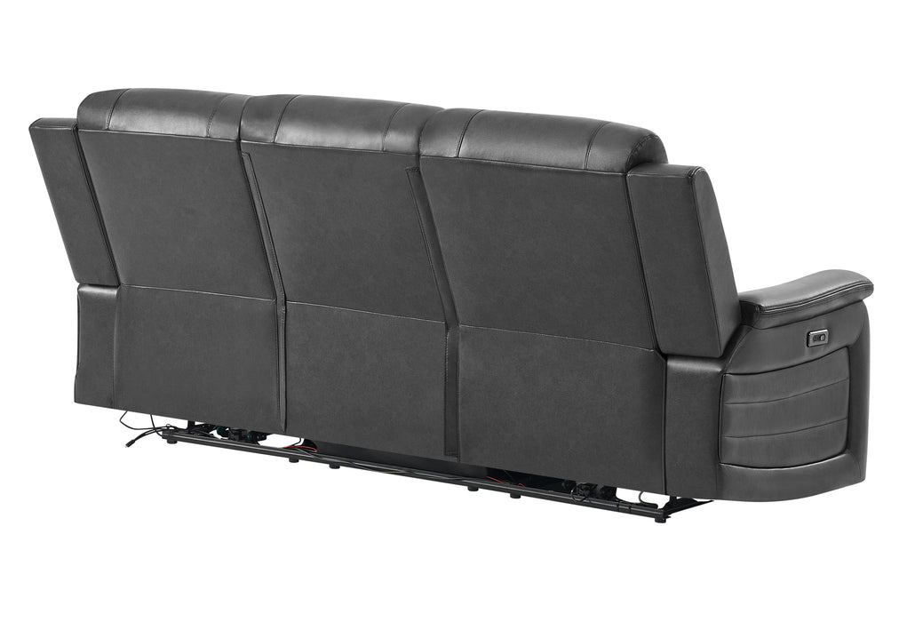 U8879 BLANCHE CHARCOAL PWR REC SOFA W/LED & GLOBAL SURROUND SYSTEM - Home Furniture And More (Brentwood, MD)