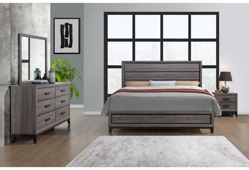 KATE FOIL GREY KING BED, DRESSER, MIRROR, NIGHTSTAND - Home Furniture And More (Brentwood, MD)