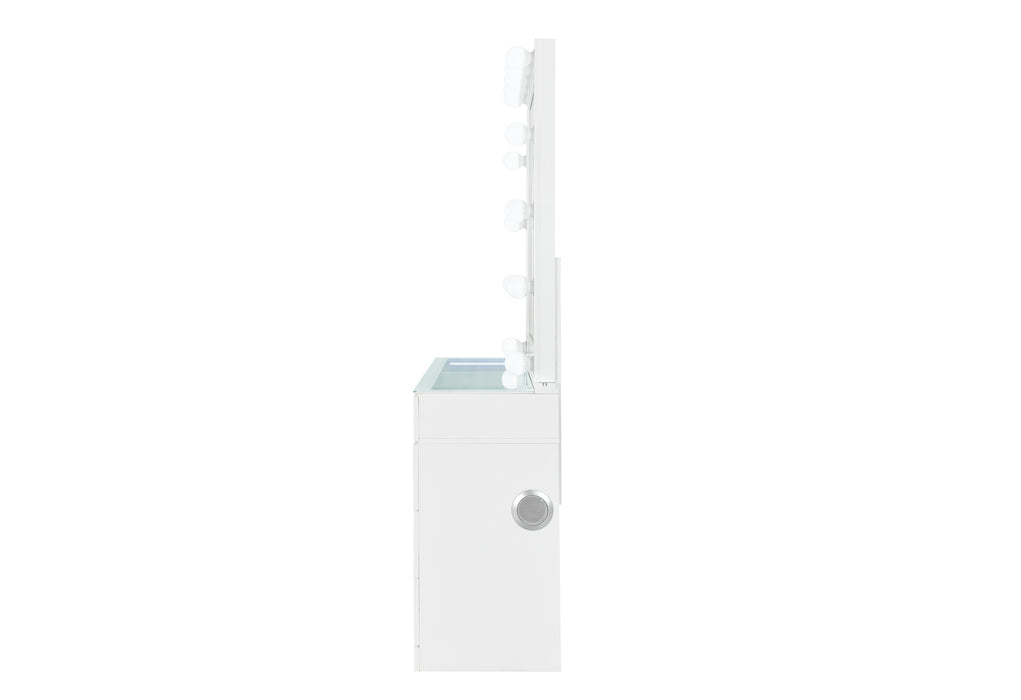 ELLA WHITE VANITY WITH SPEAKER - Home Furniture And More (Brentwood, MD)