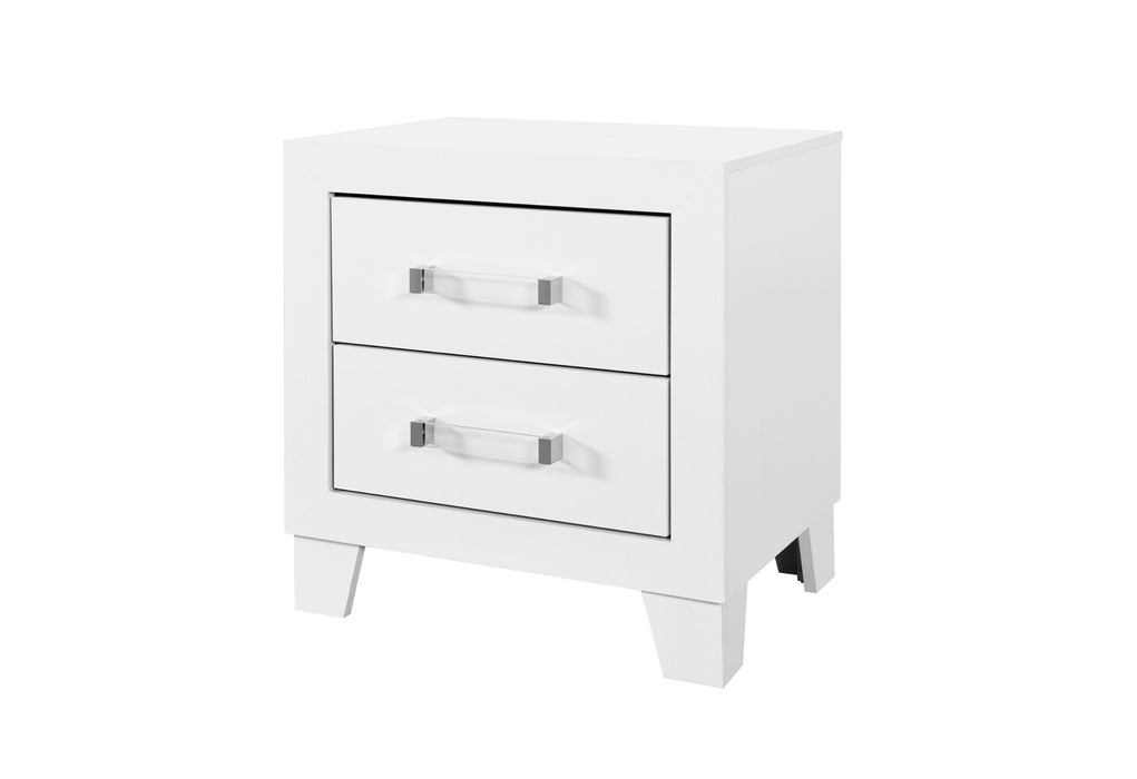 LUCCIA WHITE QUEEN BED WITH LED, DRESSER, MIRROR, NIGHTSTAND - Home Furniture And More (Brentwood, MD)