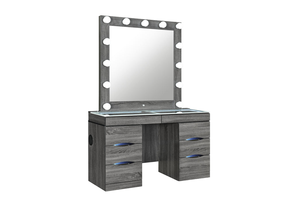 LEXI GREY VANITY WITH SPEAKER - Home Furniture And More (Brentwood, MD)