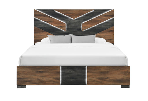 OPTIMUS BROWN/BLACK KING BED - Home Furniture And More (Brentwood, MD)
