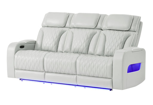 U8611 BLANCHE SILVER PWR REC SOFA WITH PHR AND LED - Home Furniture And More (Brentwood, MD)
