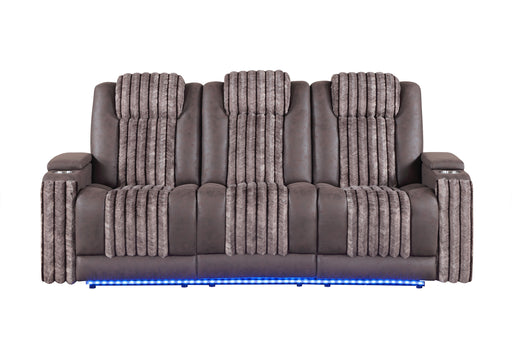 U8000 BROWN PWR REC SOFA W/PHR, DDT, READING LIGHT & LED LIGHT - Home Furniture And More (Brentwood, MD)