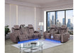 U8000 BROWN PWR REC SOFA/PWR CONSOLE REC LOVESEAT W/PHR - Home Furniture And More (Brentwood, MD)