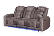 U8000 BROWN PWR REC SOFA W/PHR, DDT, READING LIGHT & LED LIGHT - Home Furniture And More (Brentwood, MD)