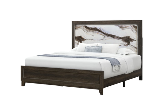 HARMONY BROWN KING BED WITH LED - Home Furniture And More (Brentwood, MD)