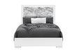 NAOMI SILVER MARBLE FULL BED WITH LED - Home Furniture And More (Brentwood, MD)