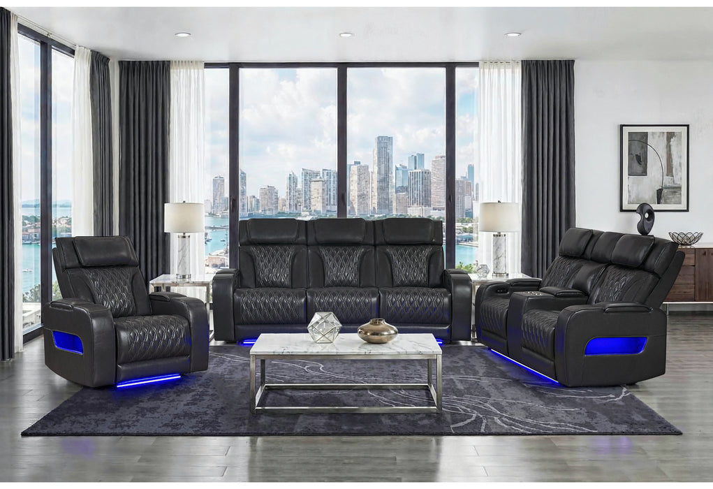 U8611 BLANCHE CHARCOAL P2 PWR REC SOFA/PWR CONSOLE REC LOVESEAT - Home Furniture And More (Brentwood, MD)