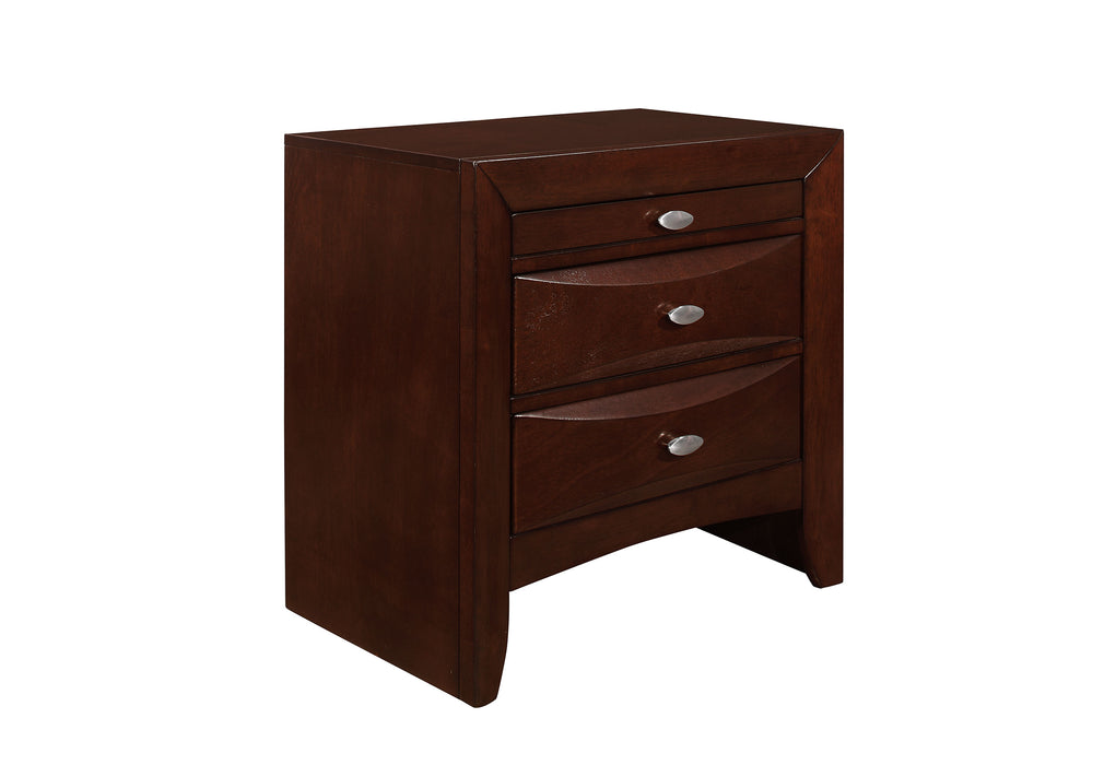 LINDA NEW MERLOT NIGHTSTAND - Home Furniture And More (Brentwood, MD)