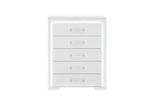 NAOMI SILVER MARBLE CHEST WITH LED - Home Furniture And More (Brentwood, MD)