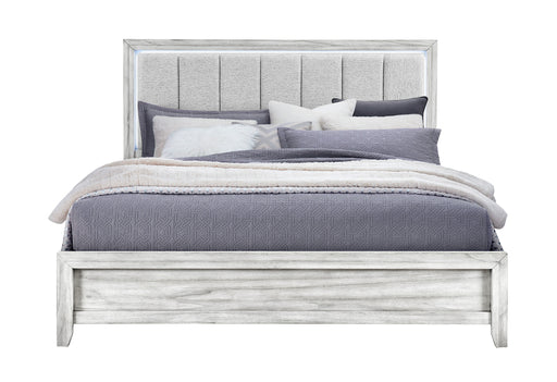 ELSIE GREY KING BED WITH LED - Home Furniture And More (Brentwood, MD)