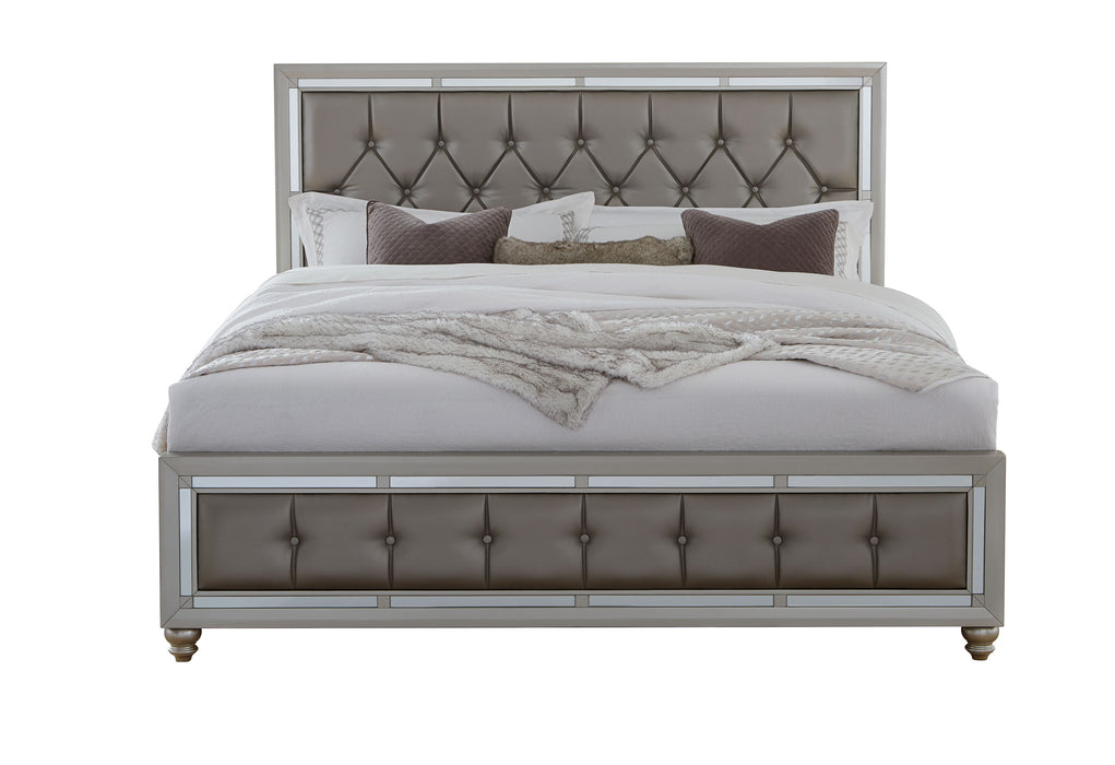RILEY SILVER FULL BED, DRESSER, MIRROR AND NIGHSTAND - Home Furniture And More (Brentwood, MD)