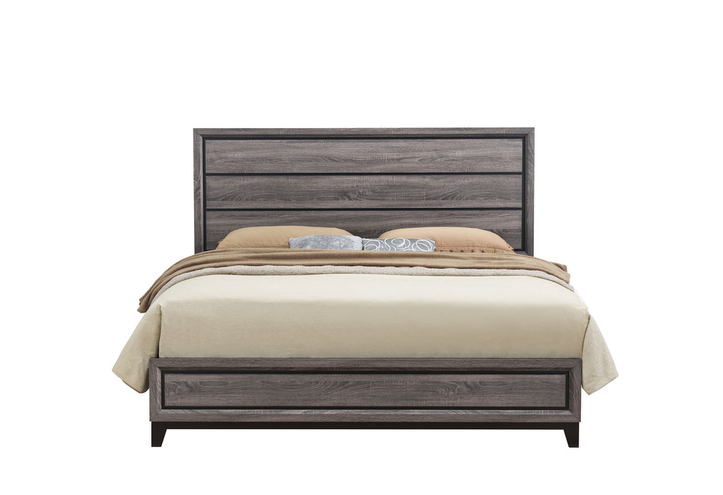 KATE FOIL GREY KING BED, DRESSER, MIRROR, NIGHTSTAND - Home Furniture And More (Brentwood, MD)