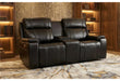 U8880 BLACK LEATHER POWER CONSOLE RECLINING LOVESEAT WITH COOLER - Home Furniture And More (Brentwood, MD)