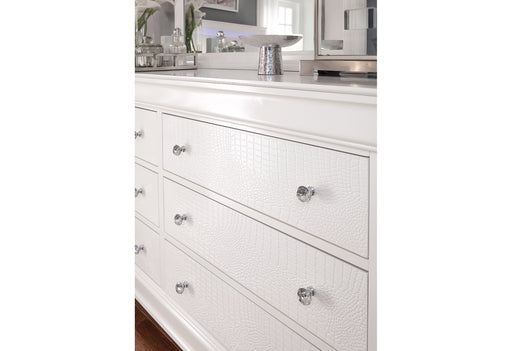 POMPEI METALLIC WHITE DRESSER - Home Furniture And More (Brentwood, MD)