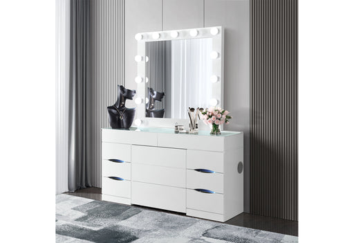 ELLA WHITE VANITY WITH SPEAKER - Home Furniture And More (Brentwood, MD)
