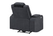 U8000 BLACK POWER RECLINER W/ POWER HEADREST & LED LIGHT - Home Furniture And More (Brentwood, MD)