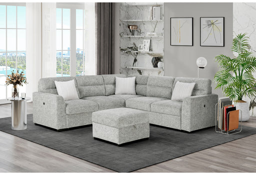 U9401 NICKEL SOFA BED SECTIONAL WITH 3 PILLOWS AND OTTOMAN - Home Furniture And More (Brentwood, MD)