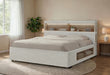 SADIE BEIGE QUEEN BED WITH STORAGE - Home Furniture And More (Brentwood, MD)