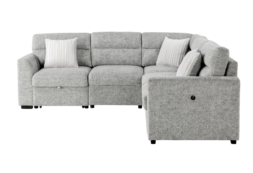 U9401 NICKEL SOFA BED SECTIONAL WITH 3 PILLOWS - Home Furniture And More (Brentwood, MD)