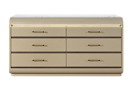GENESIS GOLD DRESSER WITH LED - Home Furniture And More (Brentwood, MD)