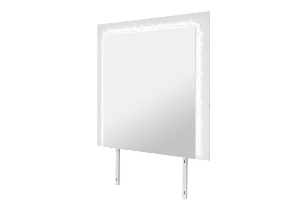 NAOMI SILVER MARBLE MIRROR WITH LED - Home Furniture And More (Brentwood, MD)