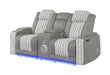U8000 GREY PWR CONSOLE REC LOVESEAT W/PHR, LED AND SPEAKER - Home Furniture And More (Brentwood, MD)