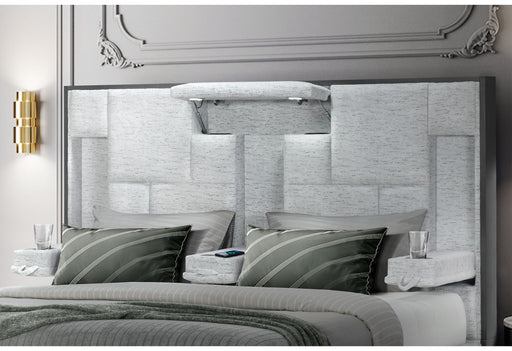 OSCAR GREY KING BED NO WOOD TRIM - Home Furniture And More (Brentwood, MD)