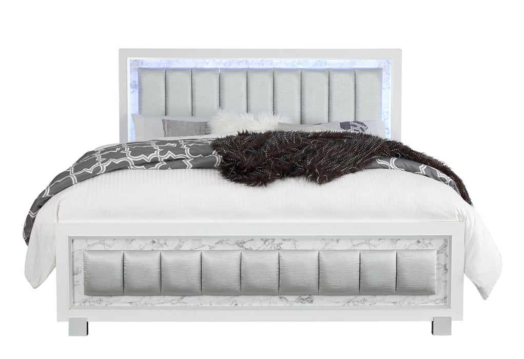 SANTORINI WHITE KING BED - Home Furniture And More (Brentwood, MD)