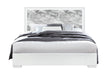 NAOMI SILVER MARBLE KING BED WITH LED - Home Furniture And More (Brentwood, MD)