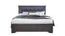 POMPEI METALLIC GREY FULL BED WITH LED - Home Furniture And More (Brentwood, MD)