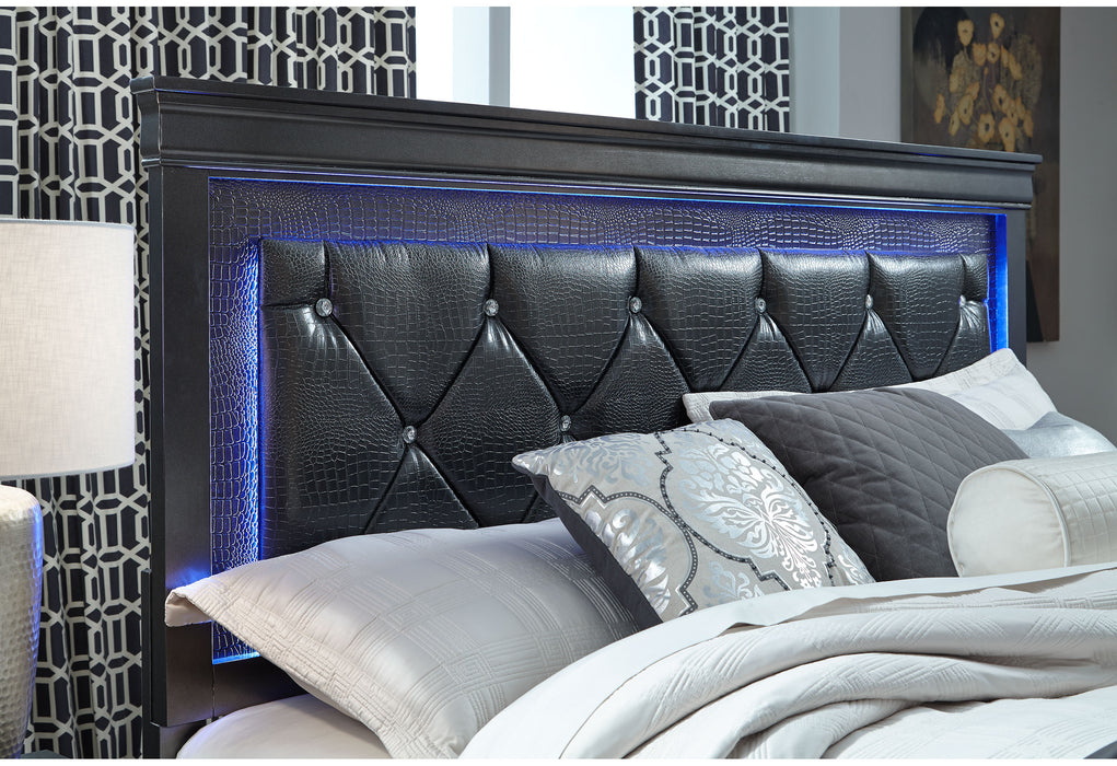 POMPEI METALLIC GREY KING BED GROUP WITH LED - Home Furniture And More (Brentwood, MD)
