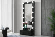 ELLA BLACK NARROW TALL MIRROR WITH DRAWER AND SPEAKER - Home Furniture And More (Brentwood, MD)