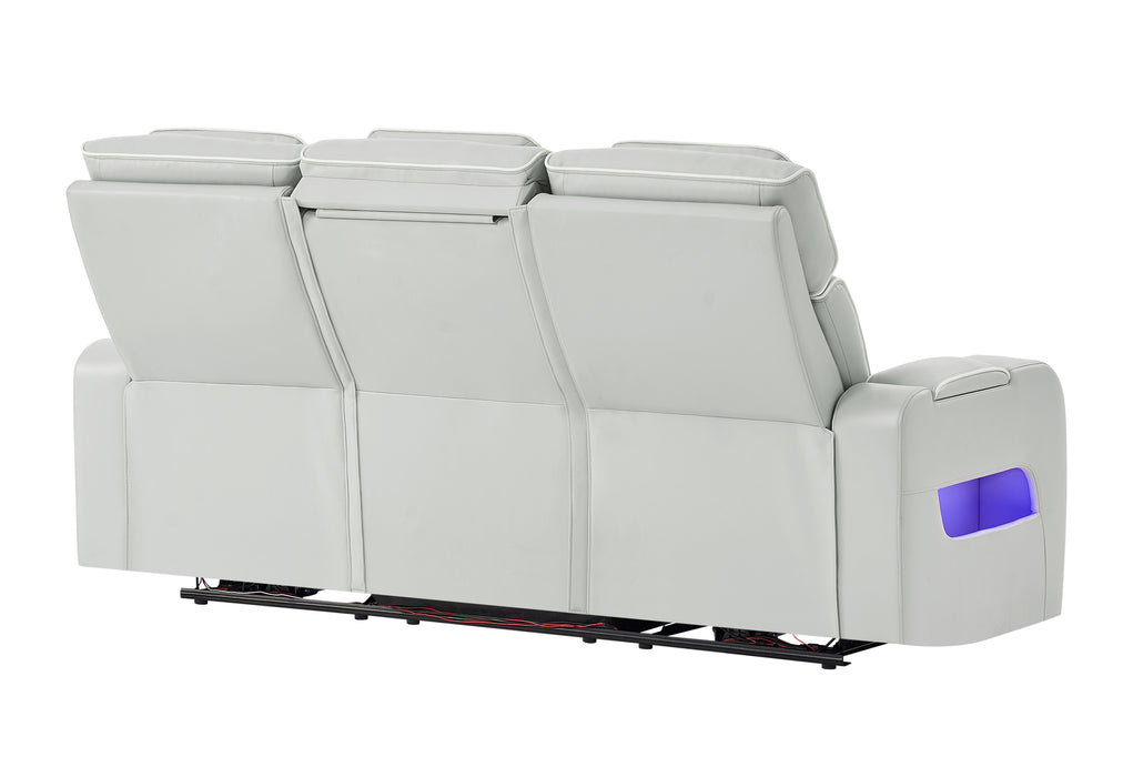 U8611 BLANCHE SILVER PWR REC SOFA WITH PHR AND LED - Home Furniture And More (Brentwood, MD)