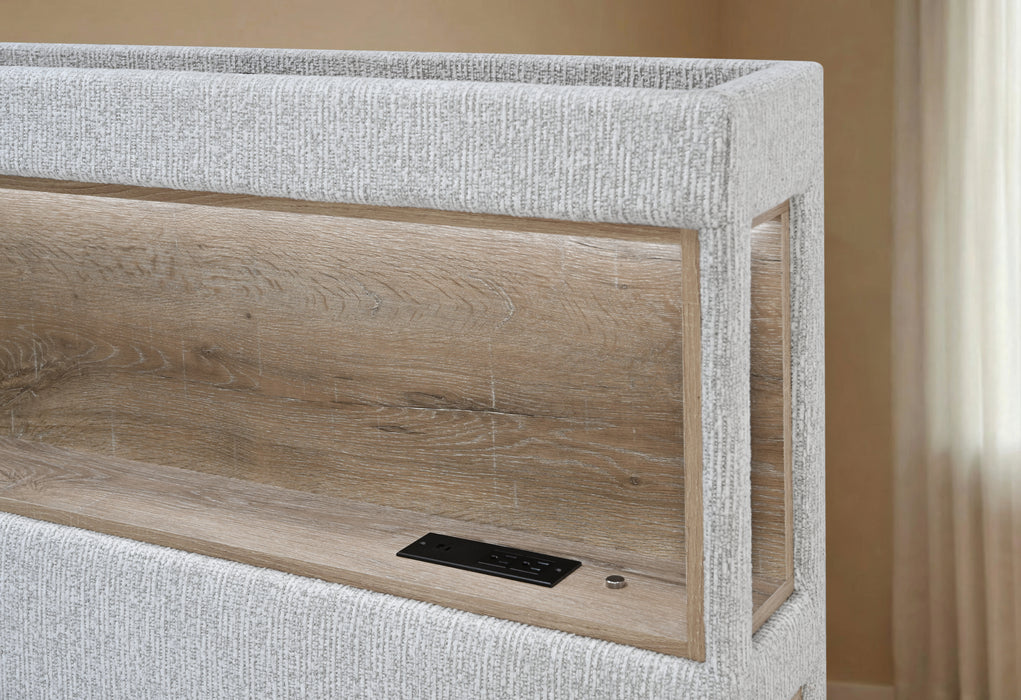SADIE BEIGE KING BED WITH STORAGE - Home Furniture And More (Brentwood, MD)