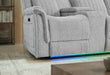 U8879 GREY 1 POWER PUSHBACK SECTIONAL WITH LED AND GLOBAL SS SPKR - Home Furniture And More (Brentwood, MD)