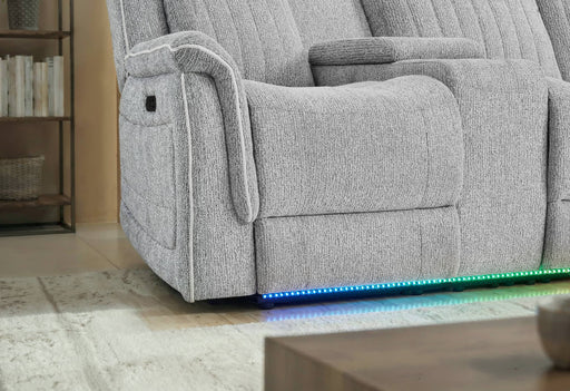 U8879 GREY 1 POWER PUSHBACK SECTIONAL WITH LED AND GLOBAL SS SPKR - Home Furniture And More (Brentwood, MD)