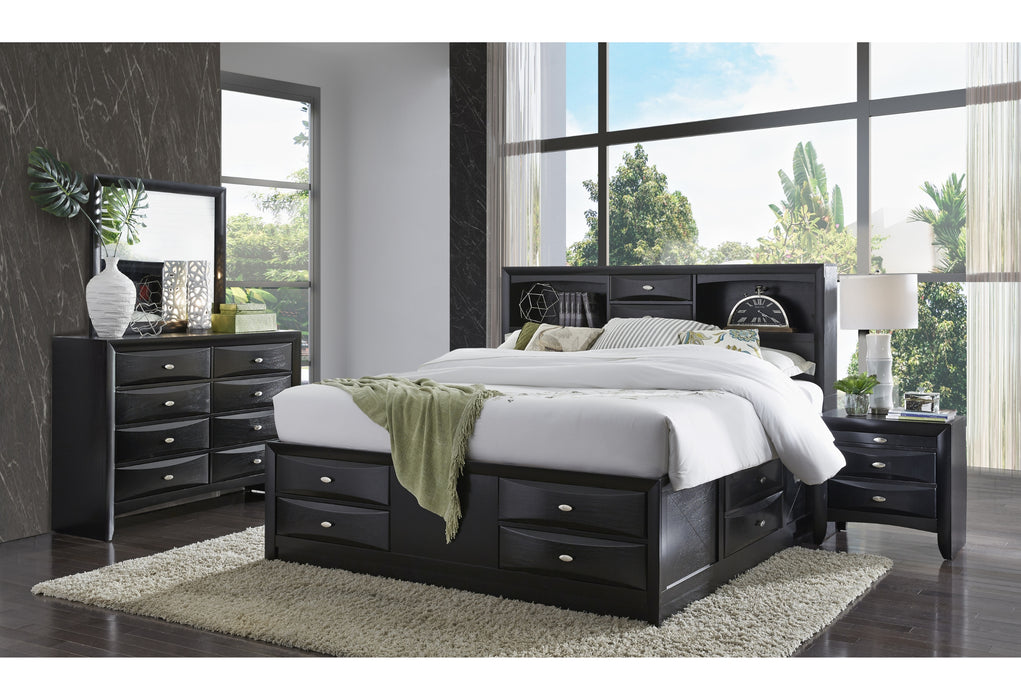 LINDA BLACK KING BED GROUP - Home Furniture And More (Brentwood, MD)