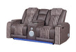 U8000 BROWN PWR CONSOLE REC LOVESEAT W/PHR, LED AND SPEAKER - Home Furniture And More (Brentwood, MD)