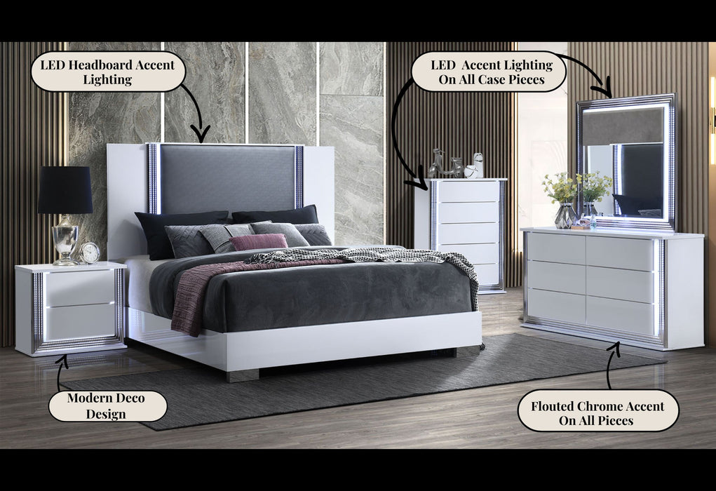 YLIME SMOOTH WHITE DRESSER, MIRROR, NIGHTSTAND - Home Furniture And More (Brentwood, MD)