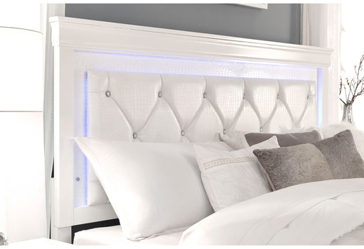 POMPEI METALLIC WHITE QUEEN BED GROUP WITH LED - Home Furniture And More (Brentwood, MD)