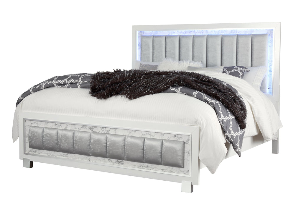 SANTORINI WHITE KING BED - Home Furniture And More (Brentwood, MD)