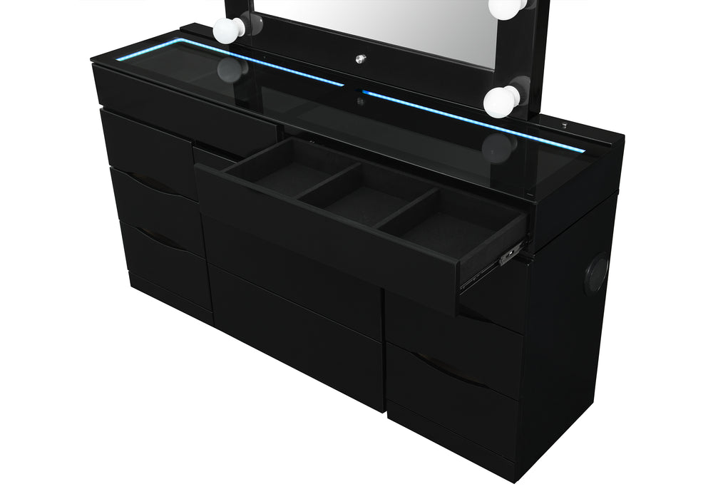 ELLA BLACK VANITY WITH SPEAKER - Home Furniture And More (Brentwood, MD)