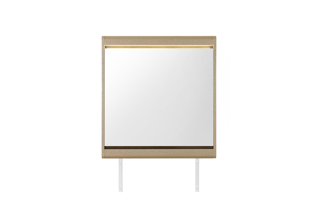GENESIS GOLD MIRROR WITH LED - Home Furniture And More (Brentwood, MD)