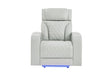U8611 BLANCHE SILVER POWER RECLINER WITH POWER HEADREST AND LED - Home Furniture And More (Brentwood, MD)