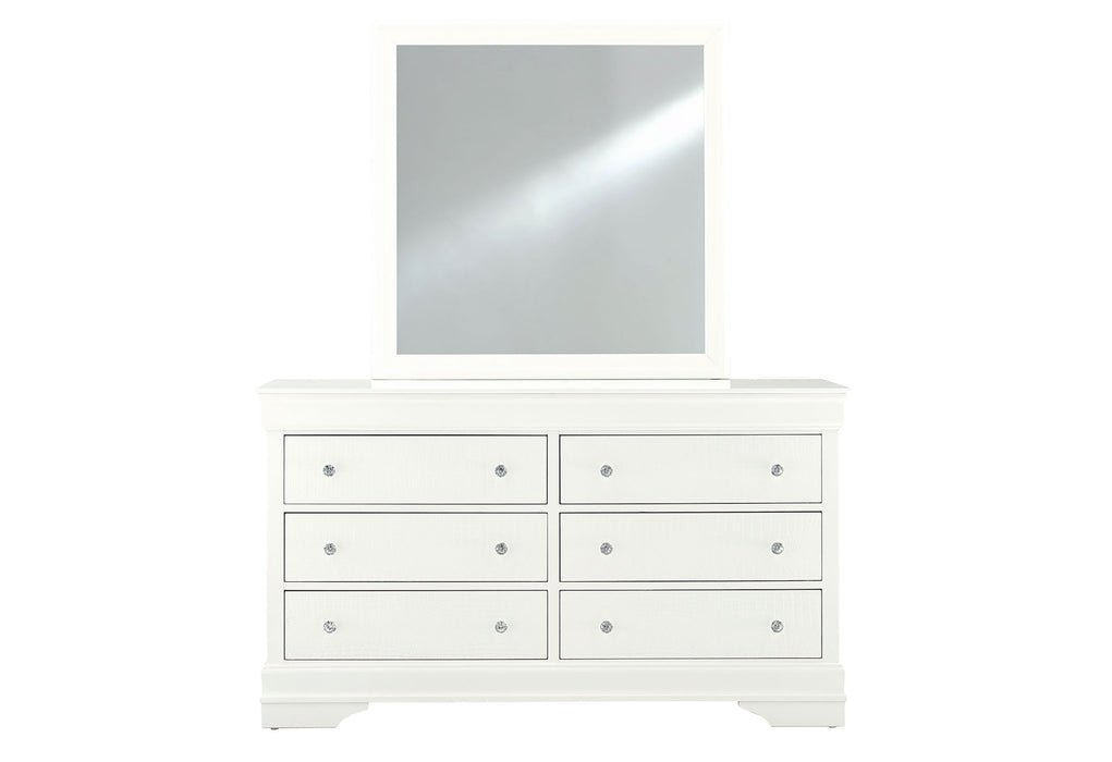 POMPEI METALLIC WHITE MIRROR - Home Furniture And More (Brentwood, MD)