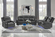 U8879 CHARCOAL PWR REC SOFA/PWR CON REC LOVESEAT/PWR REC W/LED & GL SS - Home Furniture And More (Brentwood, MD)